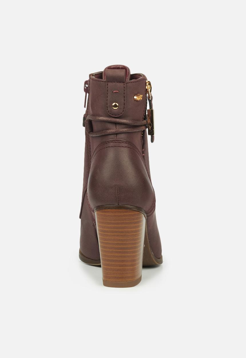 Miss Black - Ahlam2 lace-up ankle boot - burgundy