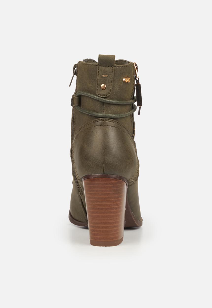 Miss Black - Ahlam2 lace-up ankle boot - olive