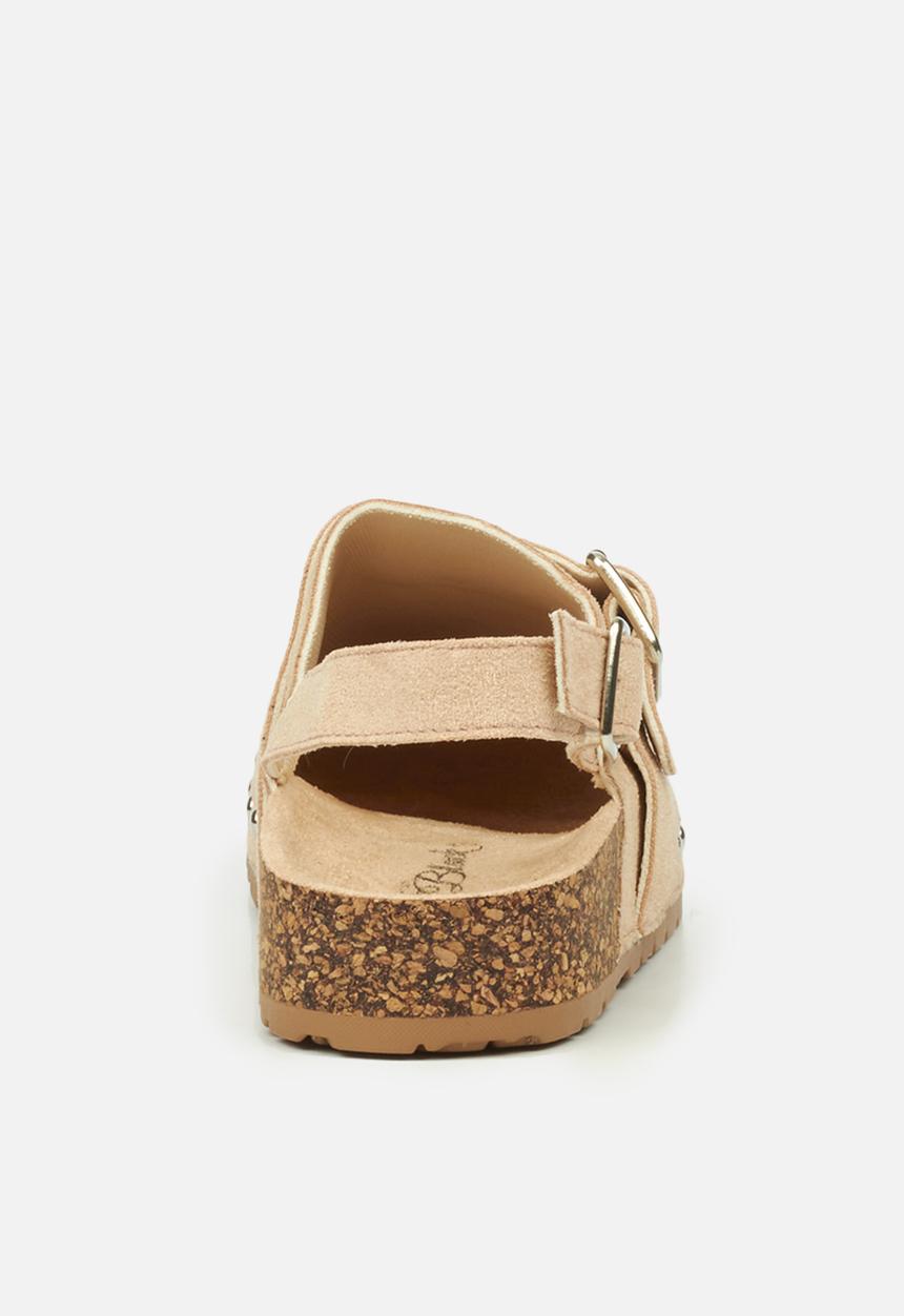 Miss Black - Burq5 slingback clog - stone