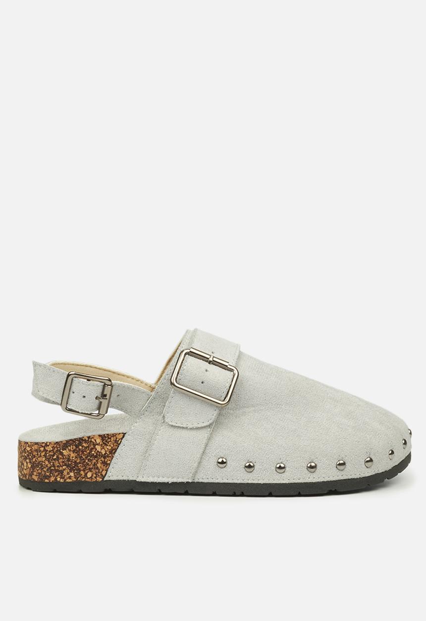 Miss Black - Burq5 slingback clog - grey