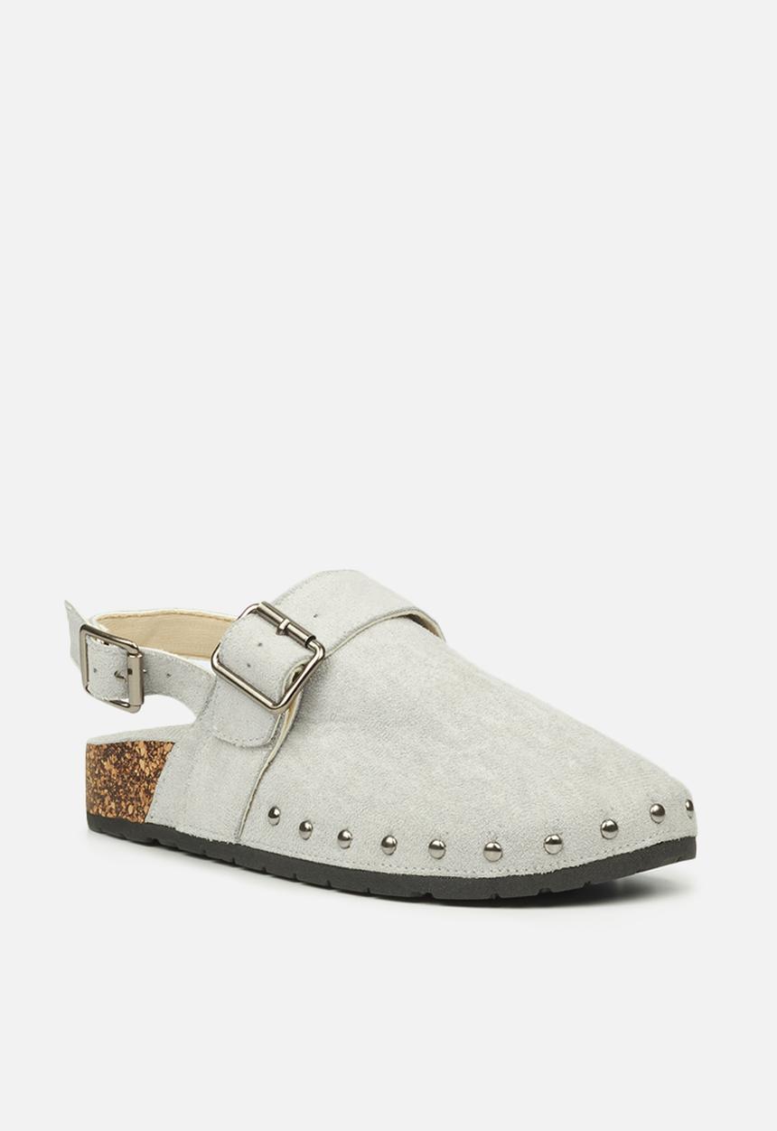 Miss Black - Burq5 slingback clog - grey