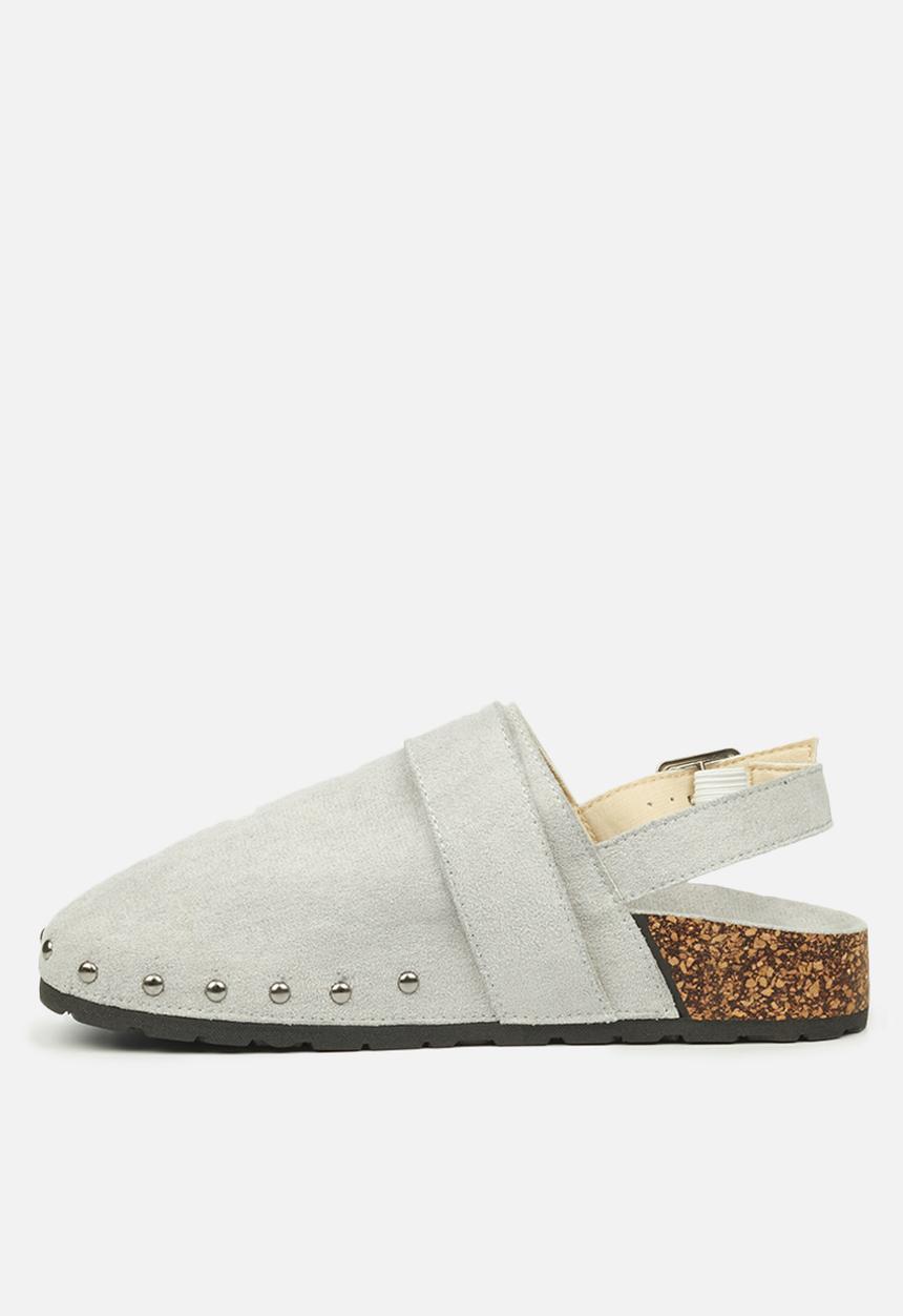 Miss Black - Burq5 slingback clog - grey