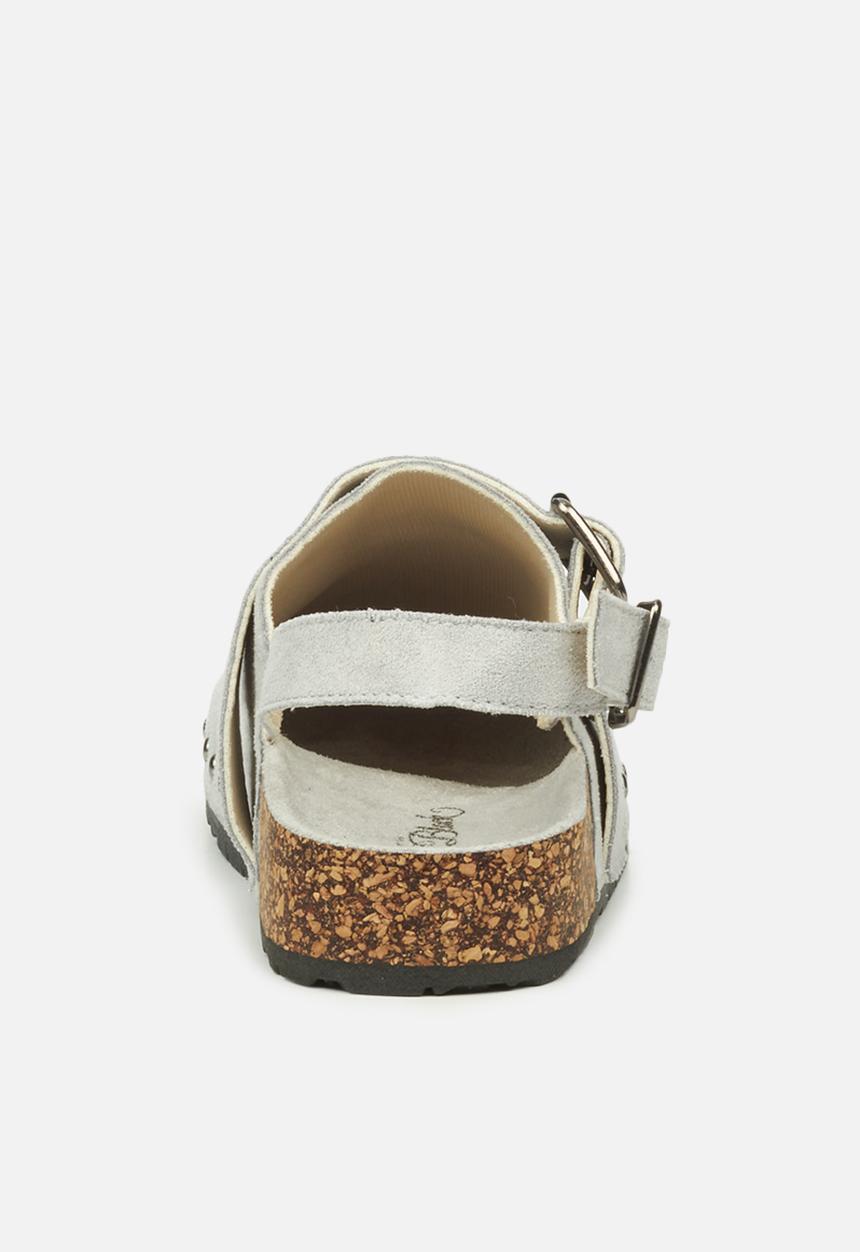 Miss Black - Burq5 slingback clog - grey