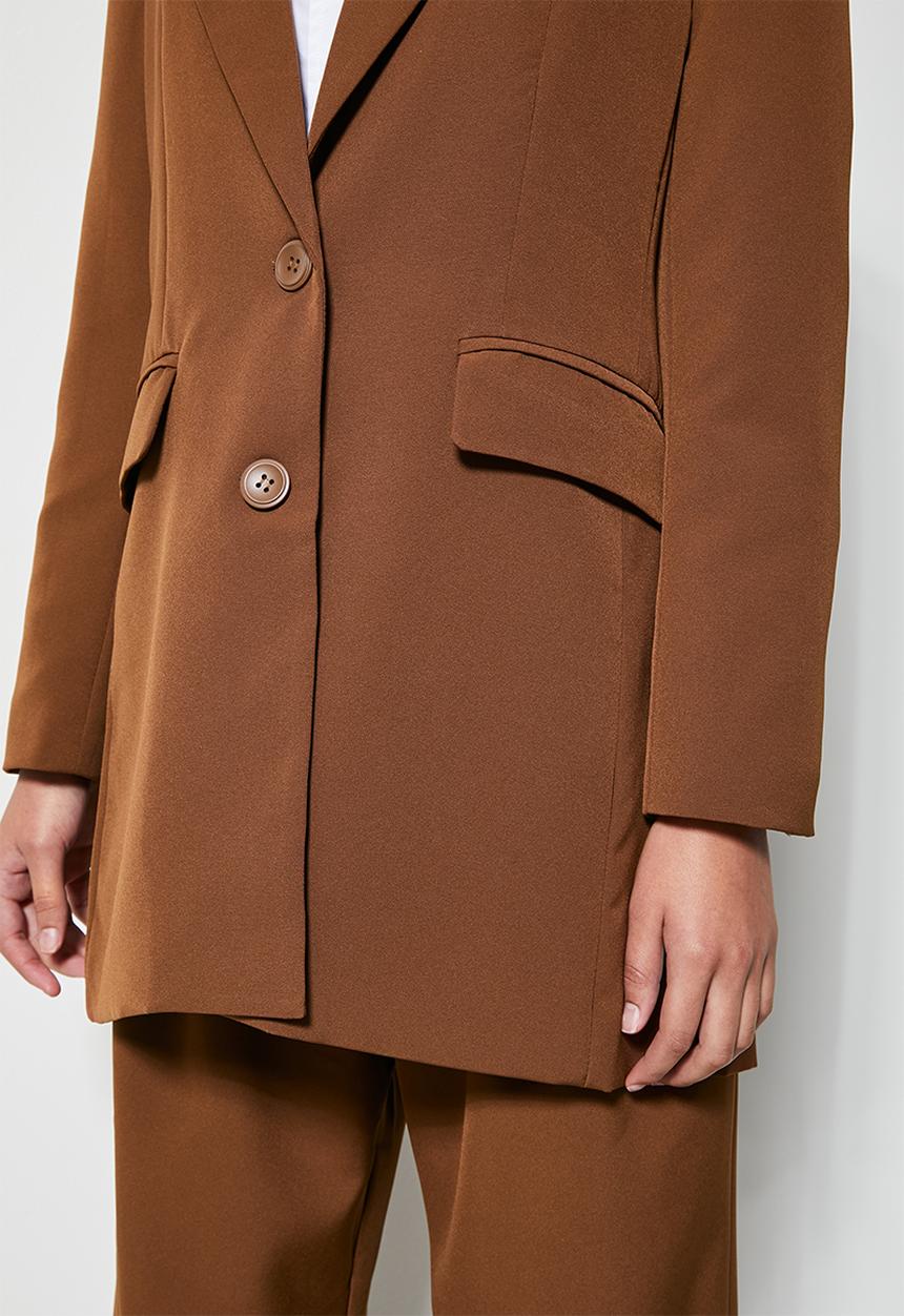 Superbalist - Longer length blazer - chocolate