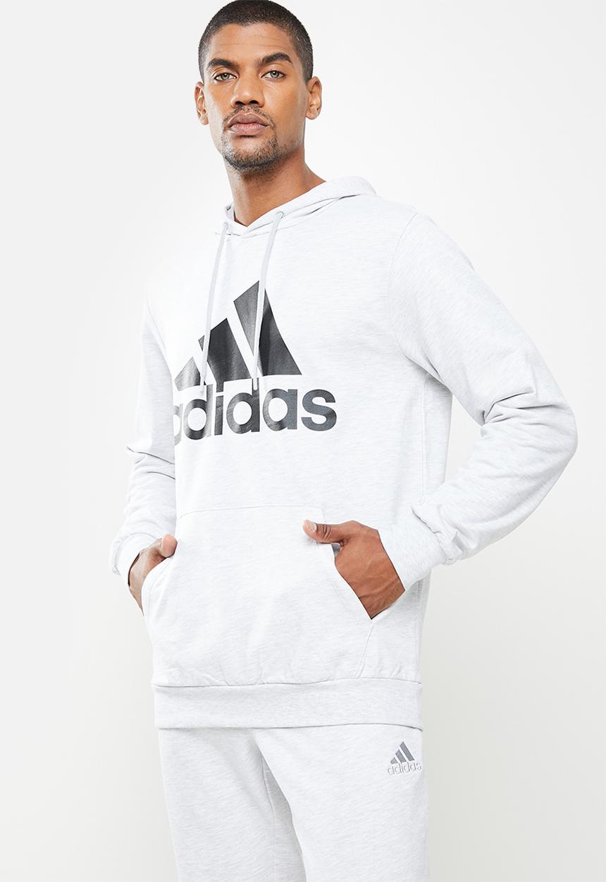 adidas Performance - Big Logo FT Hoodie  - light grey heather