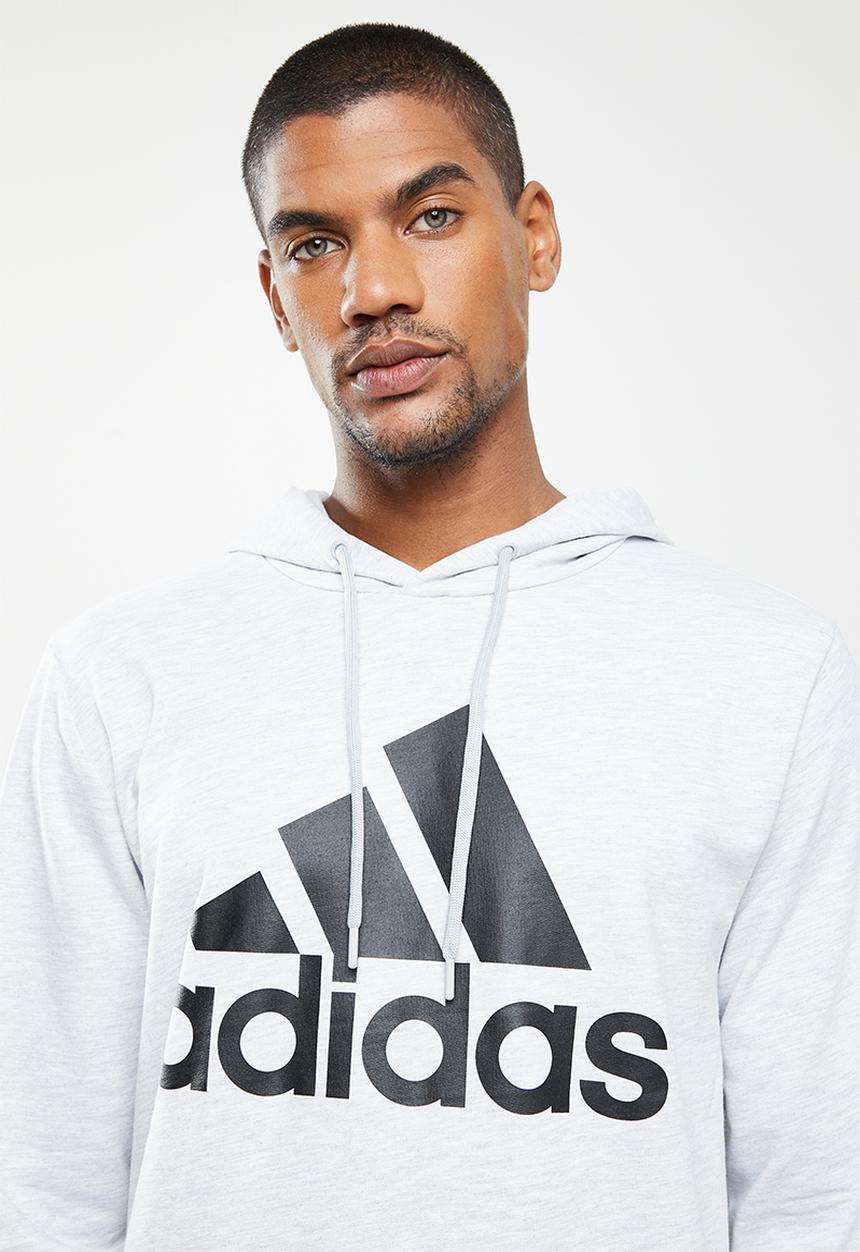 adidas Performance - Big Logo FT Hoodie  - light grey heather