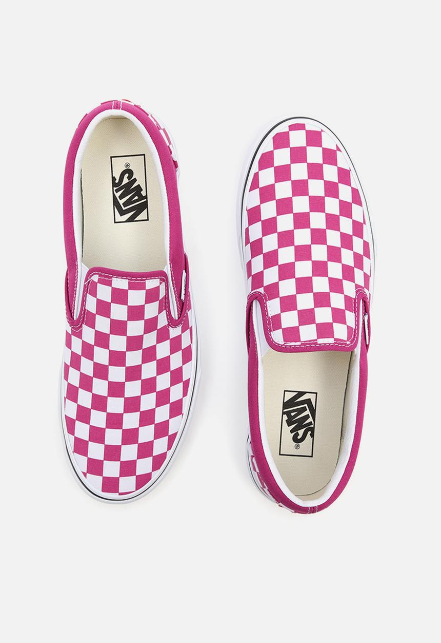 Vans - Ua classic slip-on - (checkerboard) fuchsia red/true white