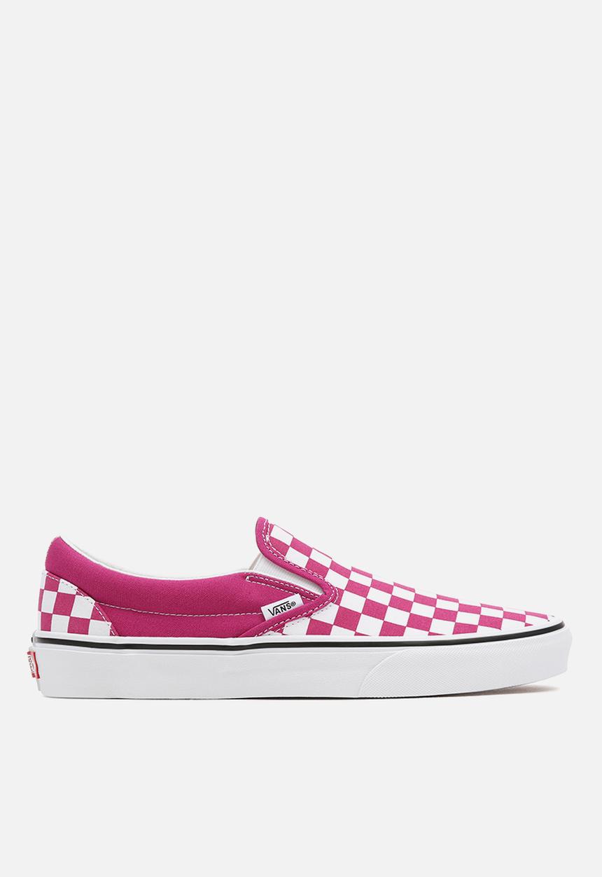 Vans - Ua classic slip-on - (checkerboard) fuchsia red/true white