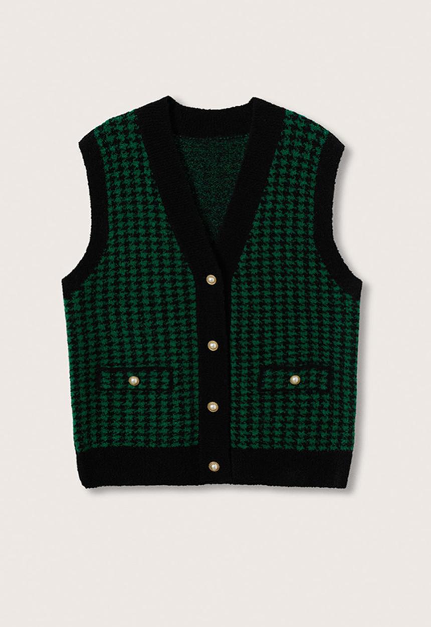 MANGO - Waistcoat patri - green