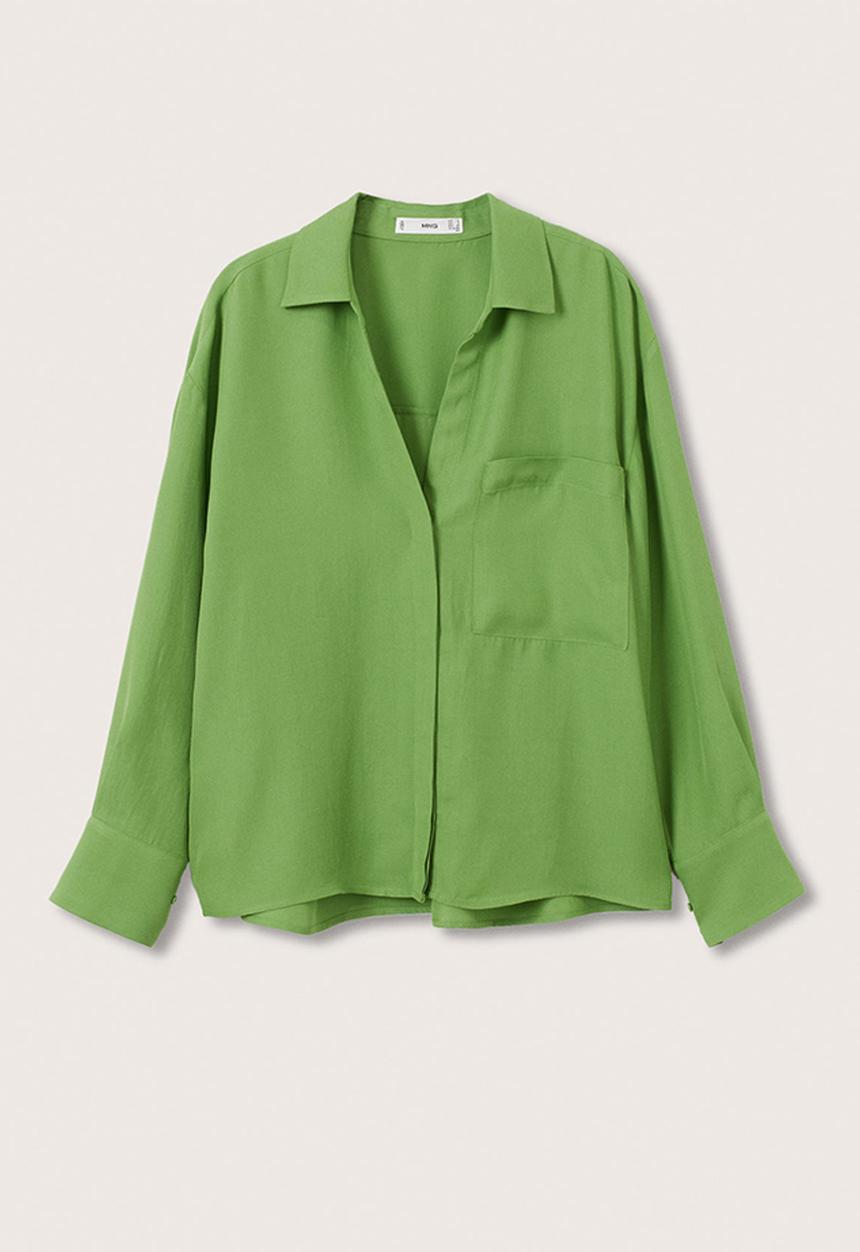 MANGO - Shirt limon - green