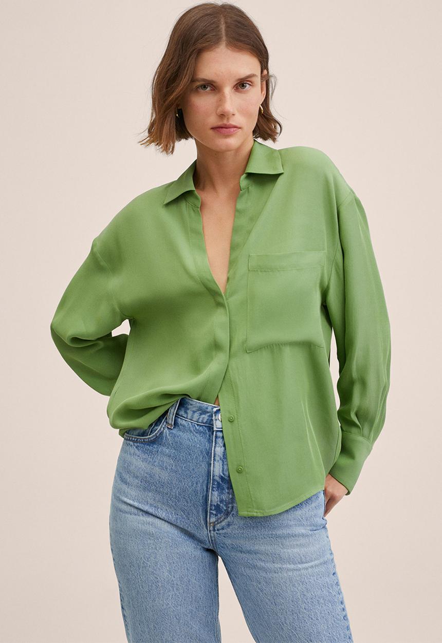 MANGO - Shirt limon - green