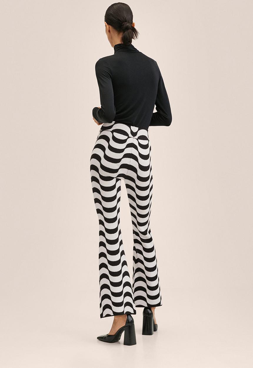 MANGO - Trousers marbre - black