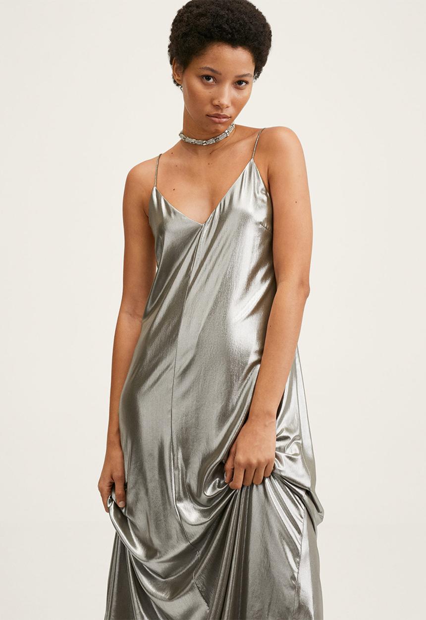 MANGO - Dress carry - gold