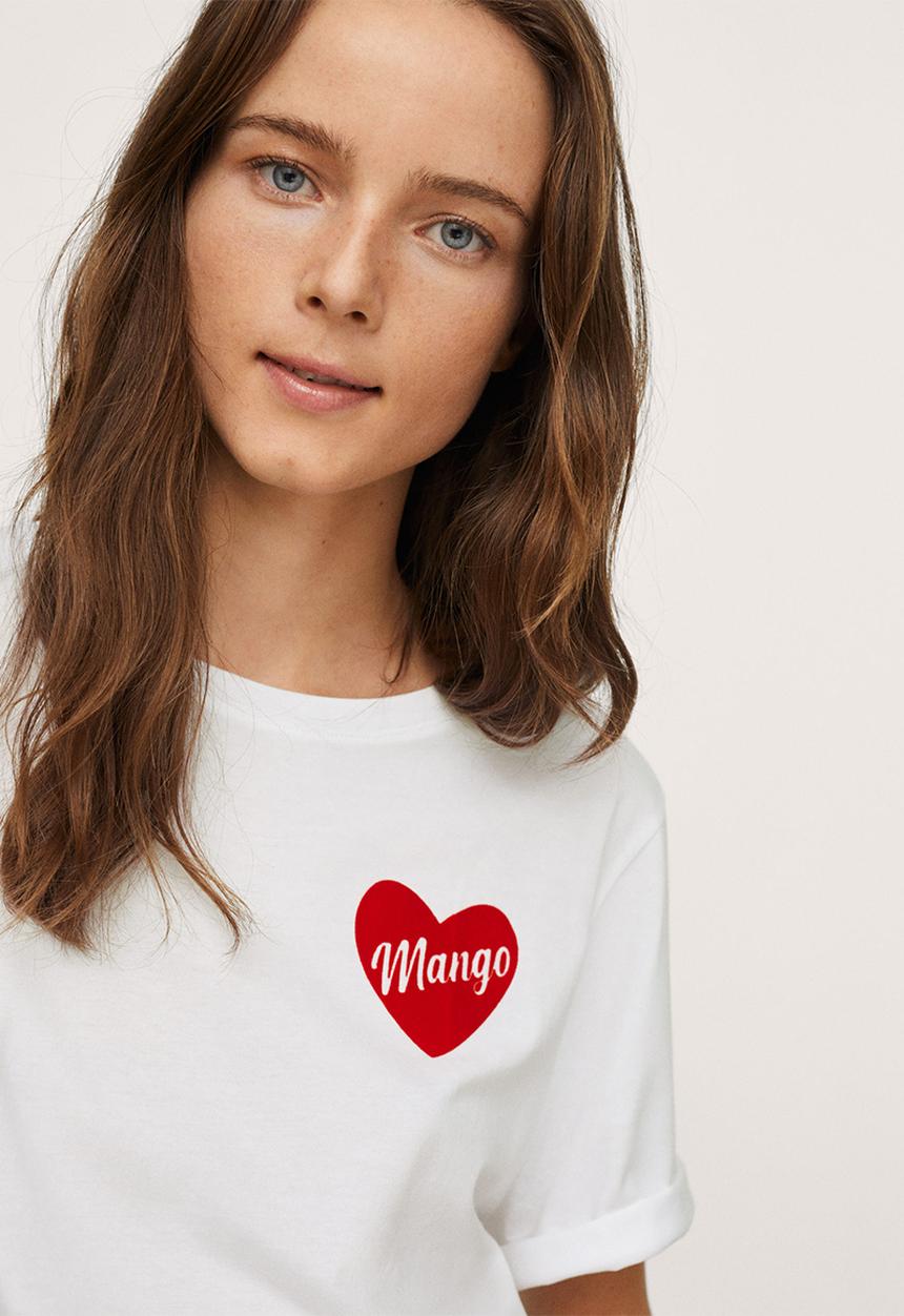 MANGO - T-shirt logo-h - white