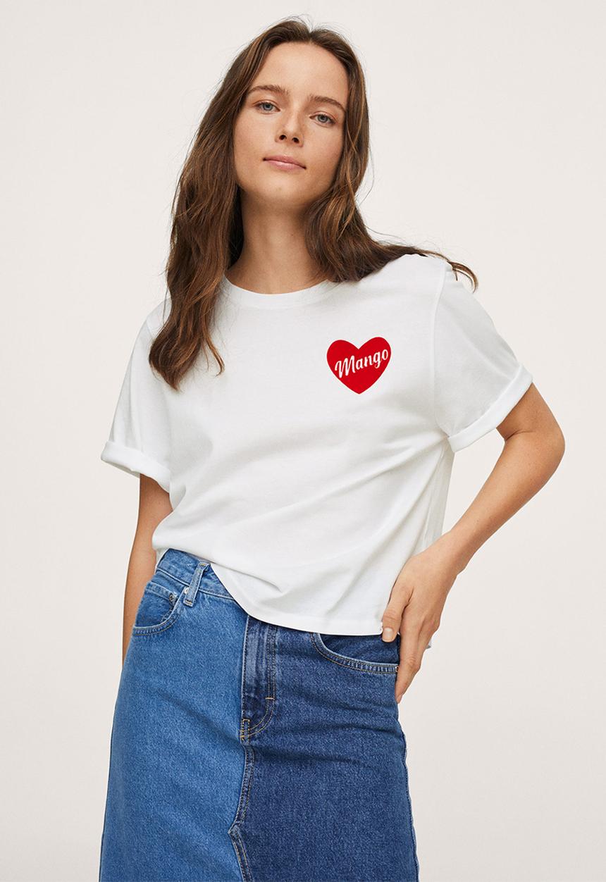MANGO - T-shirt logo-h - white