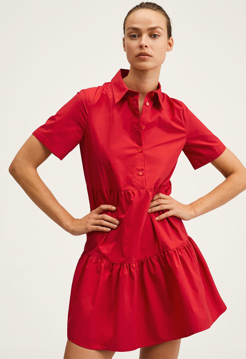 MANGO - Shirt dress - red