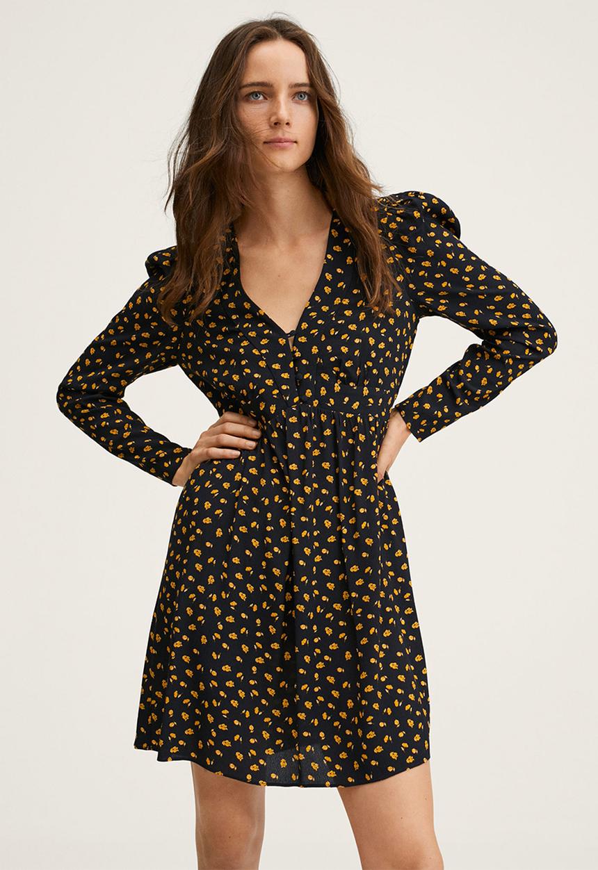 MANGO - Dress nature - black