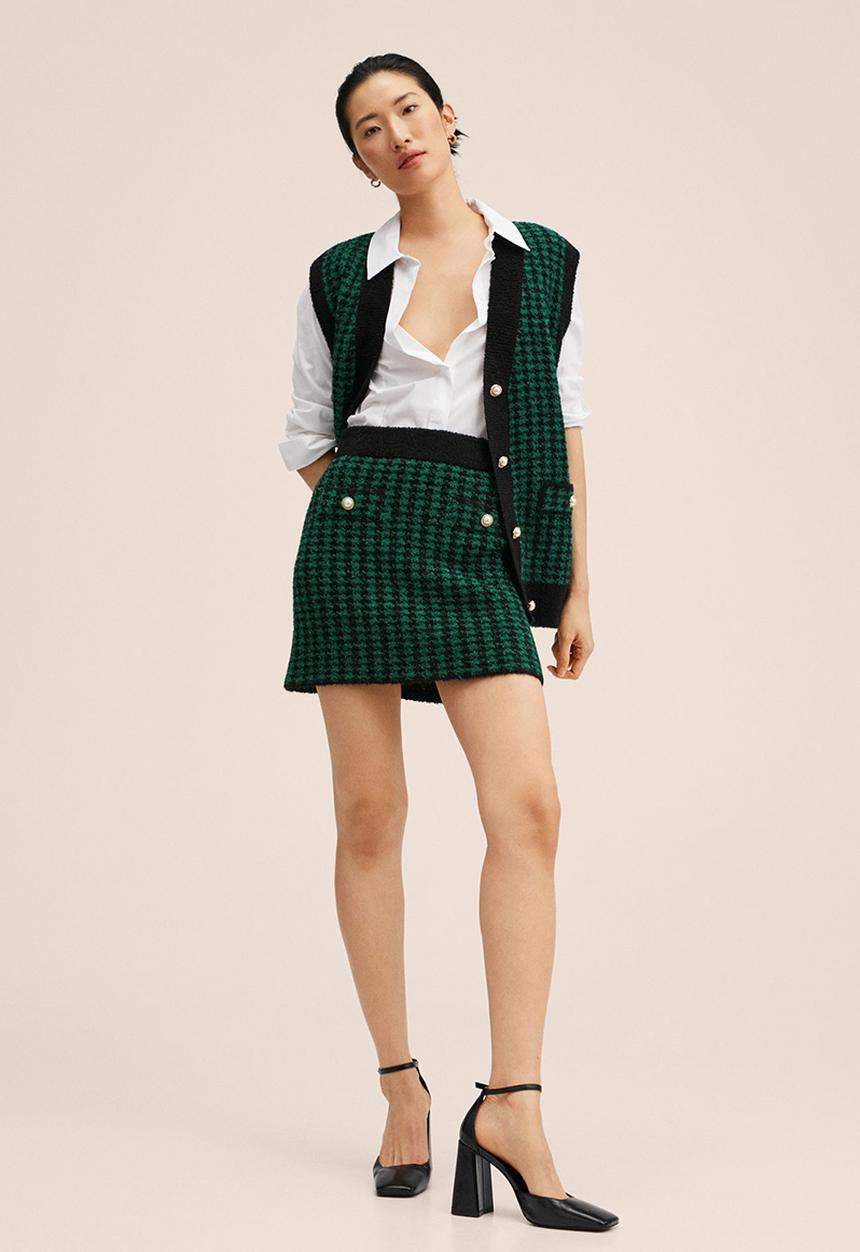 MANGO - Skirt patri - green