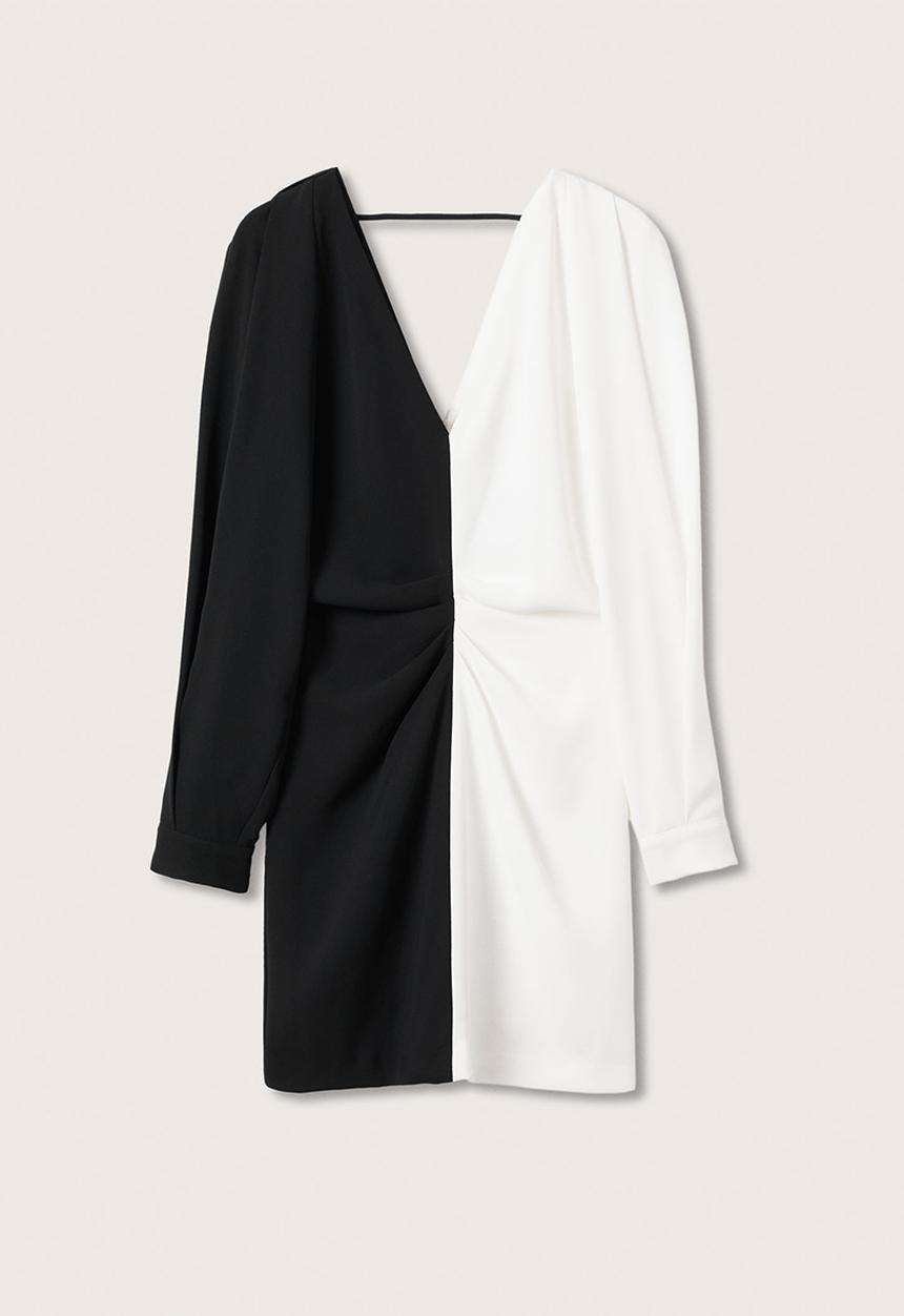 MANGO - Dress taki - black & white