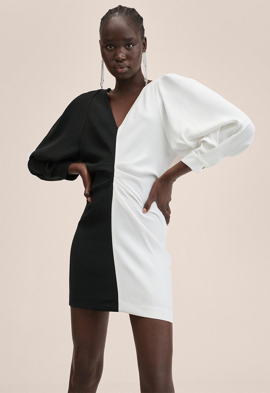 MANGO - Dress taki - black & white