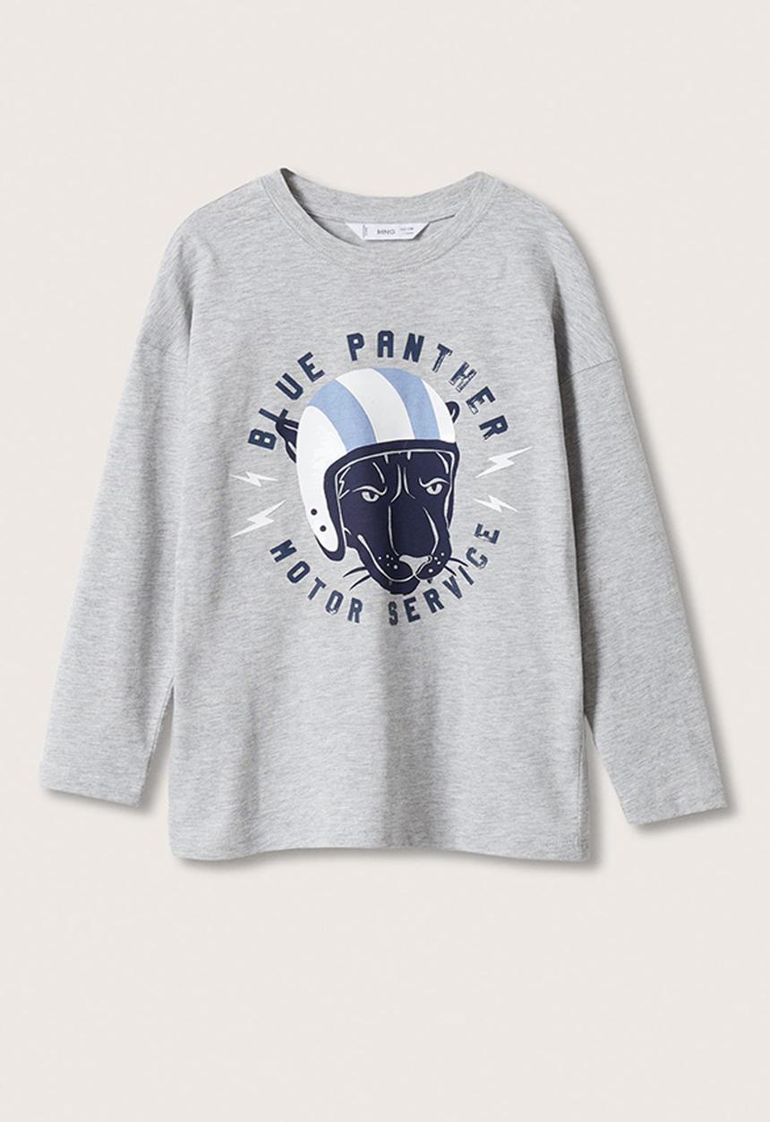 MANGO - T-shirt panther  - grey