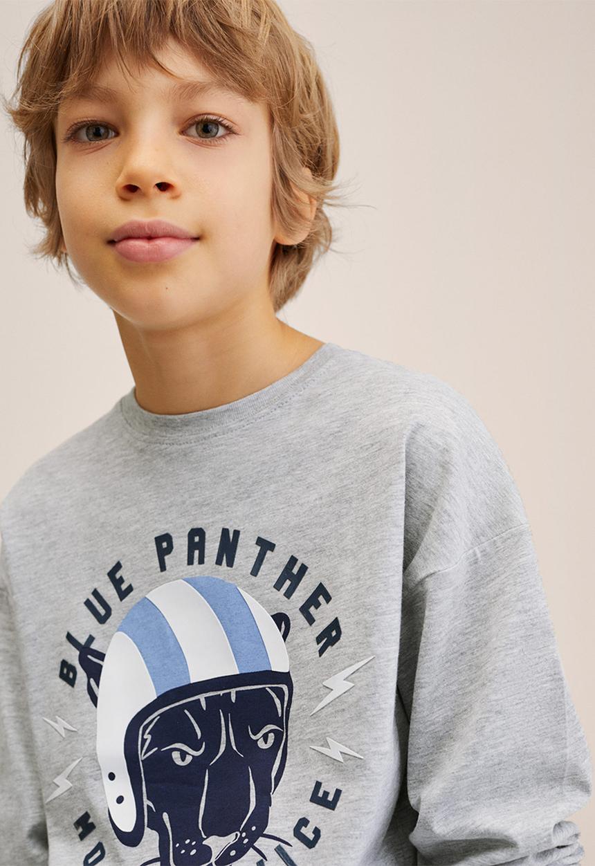 MANGO - T-shirt panther  - grey