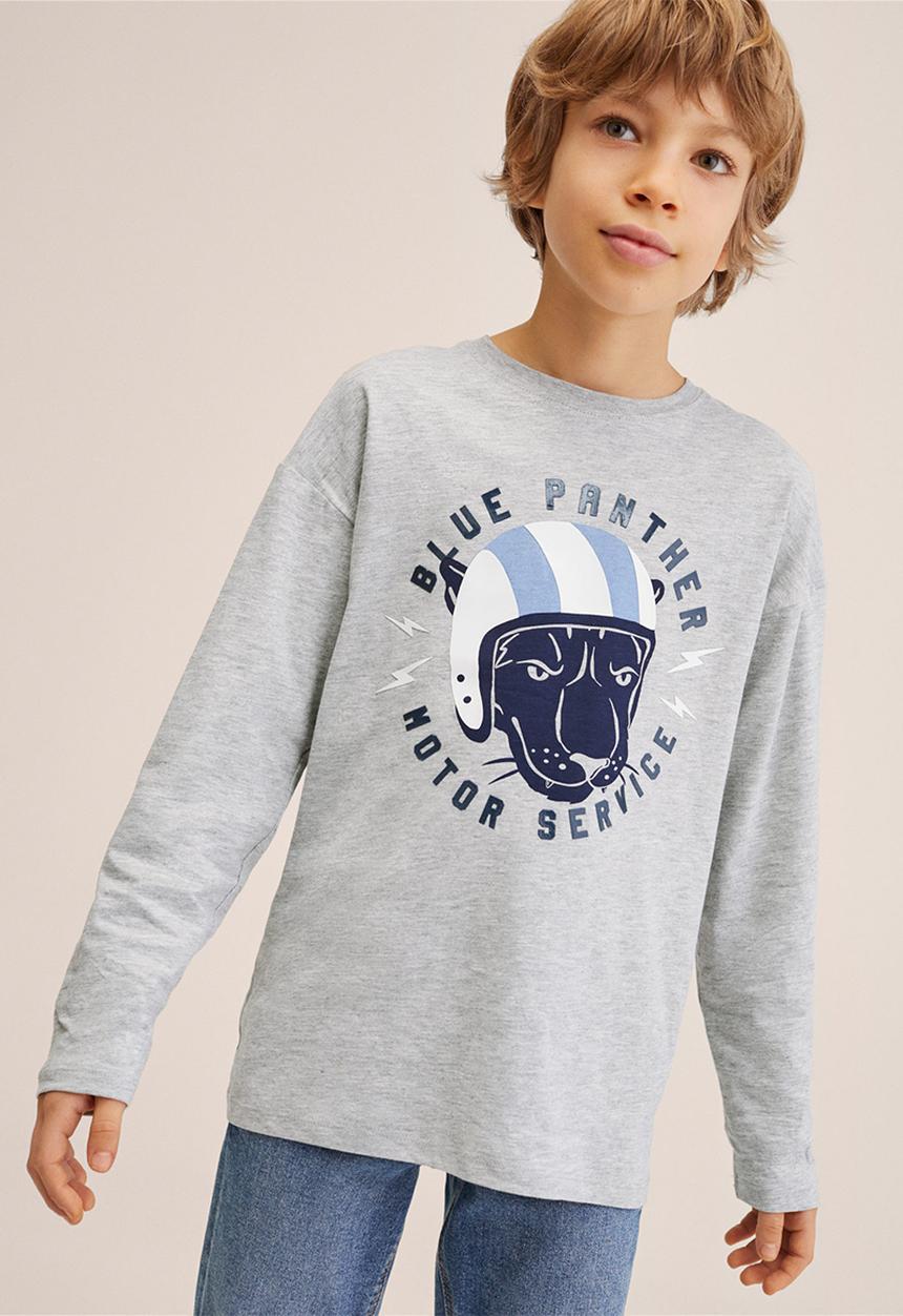 MANGO - T-shirt panther  - grey