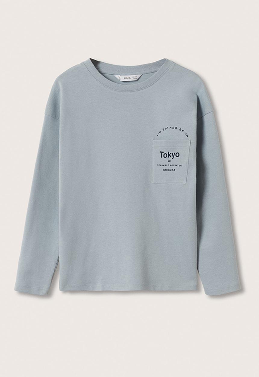 MANGO - T-shirt soho - light blue