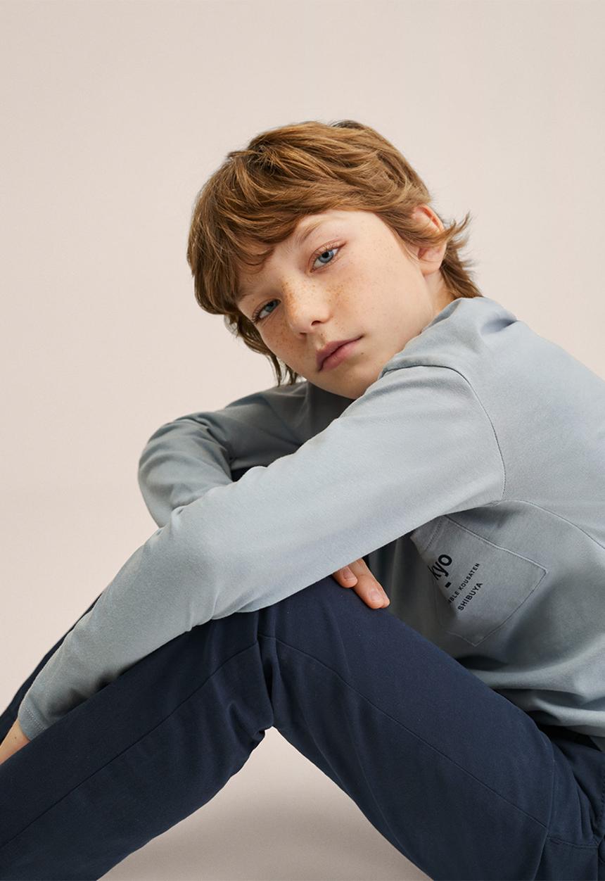 MANGO - T-shirt soho - light blue