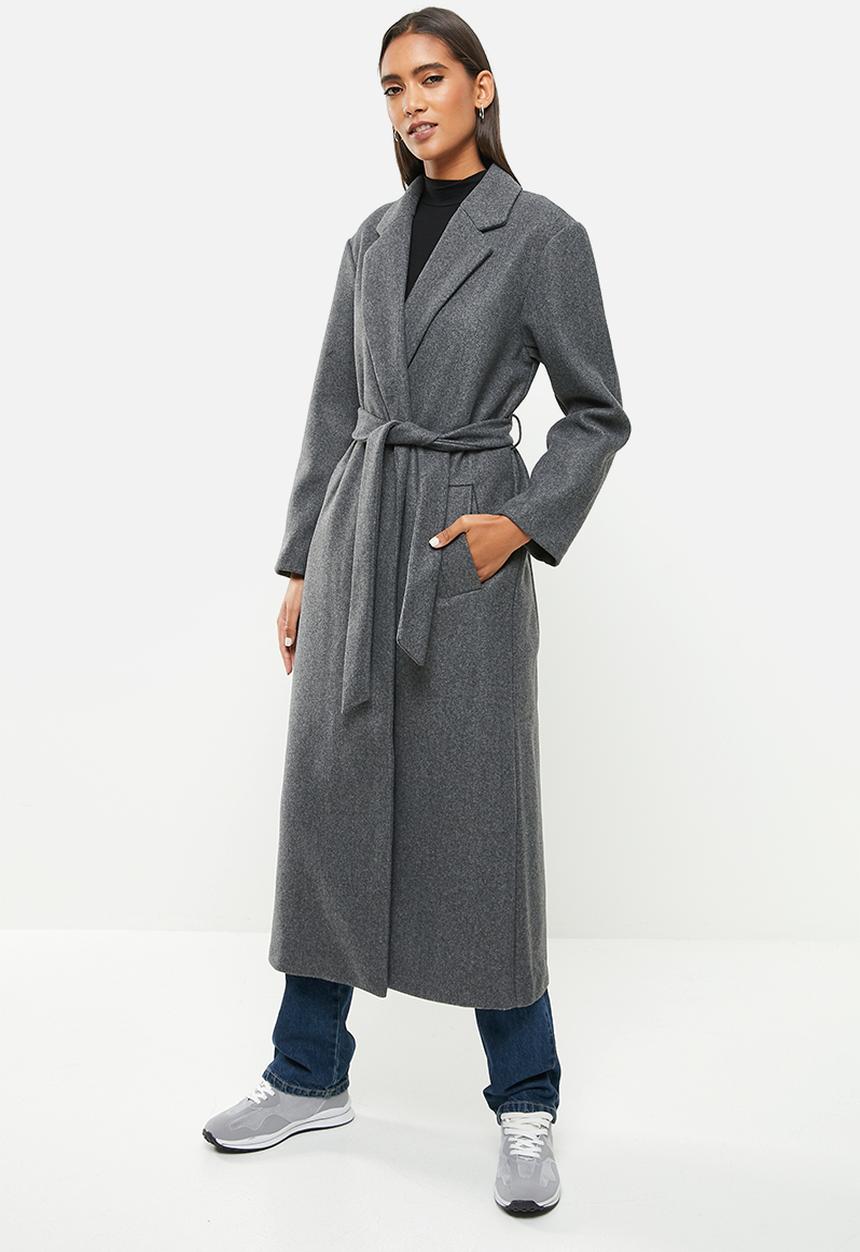ONLY - Trillion belt x-long coatigan - grey