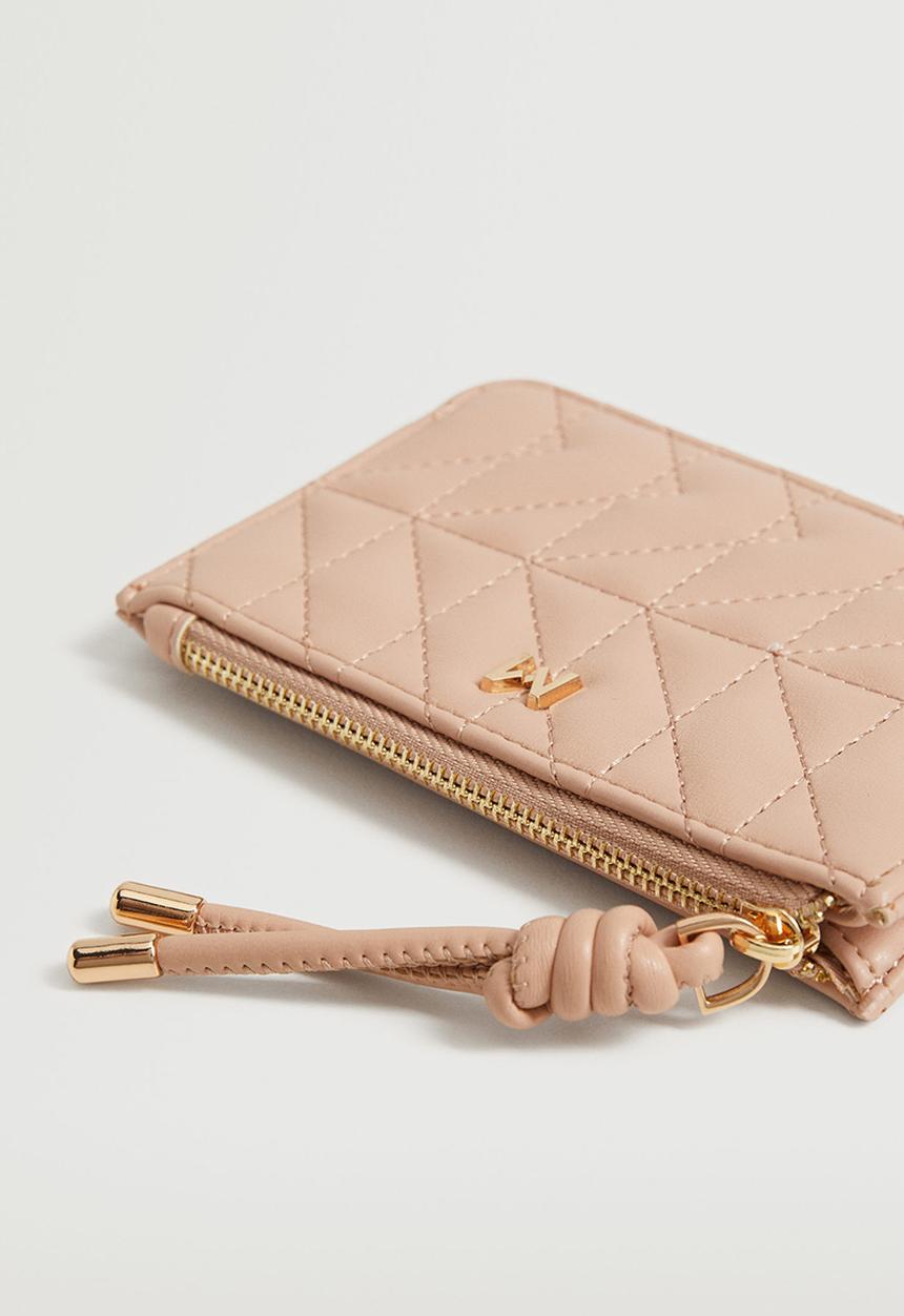 MANGO - Padded logo wallet - pink
