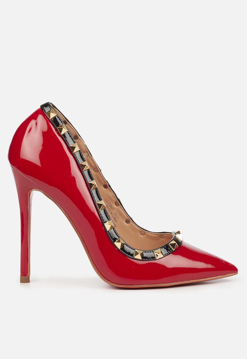 Miss Black - Lou7 court heel - red