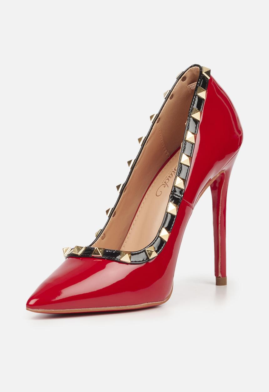 Miss Black - Lou7 court heel - red