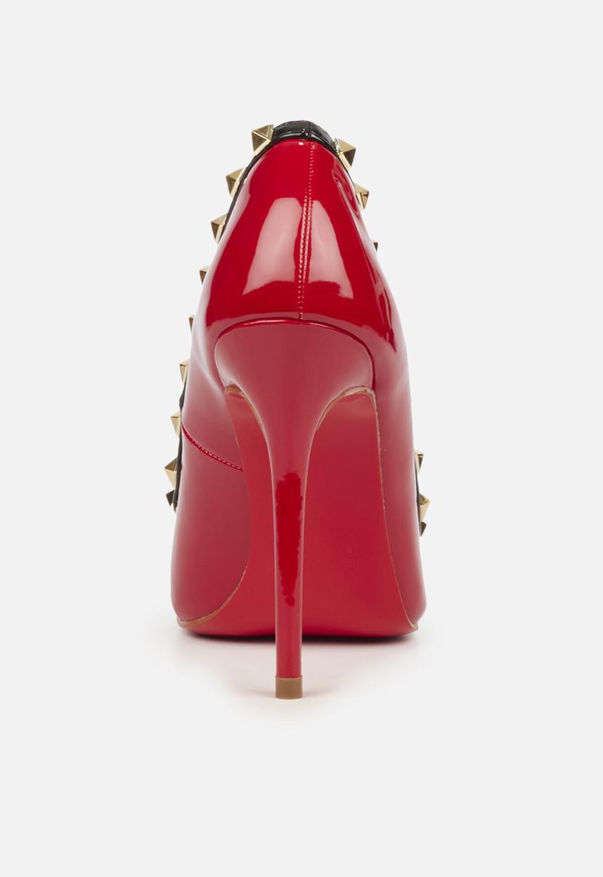 Miss Black - Lou7 court heel - red