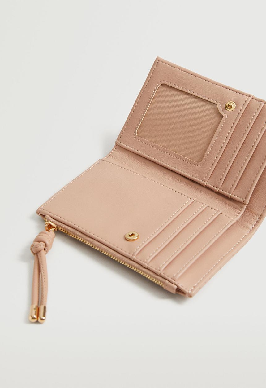 MANGO - Padded logo wallet - pink