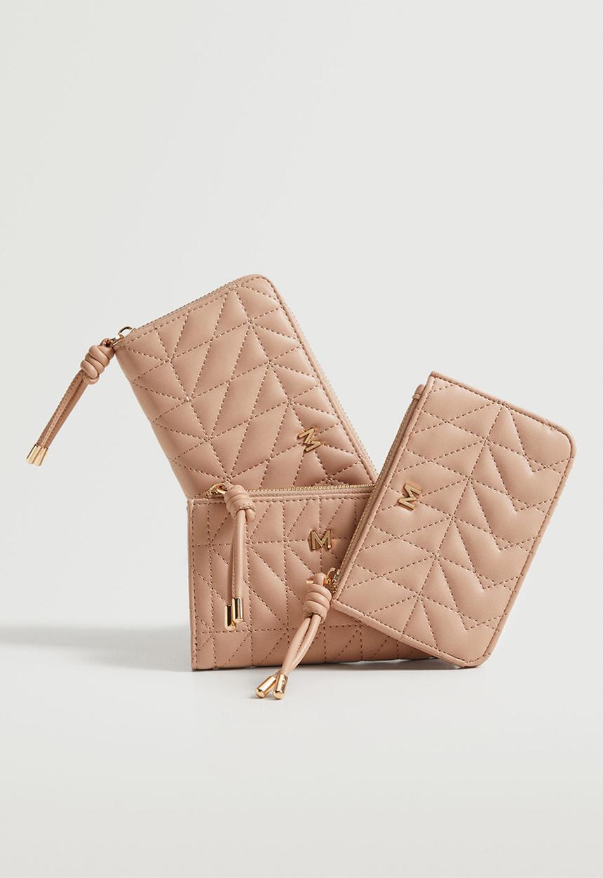 MANGO - Padded logo wallet - pink