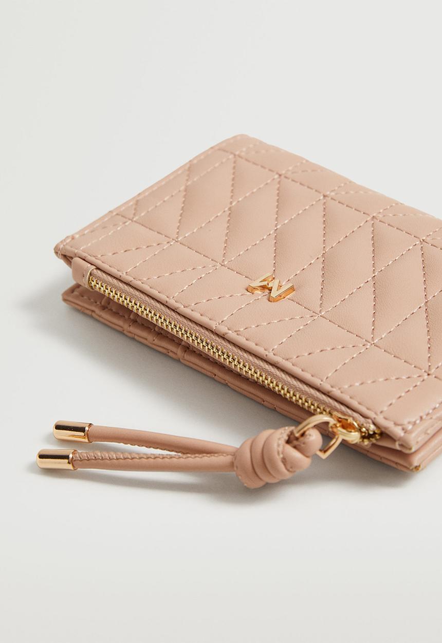 MANGO - Padded logo wallet - pink