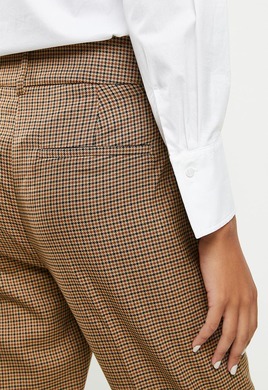 ONLY - Veronica pisa high waist cigarette check pants - tannin