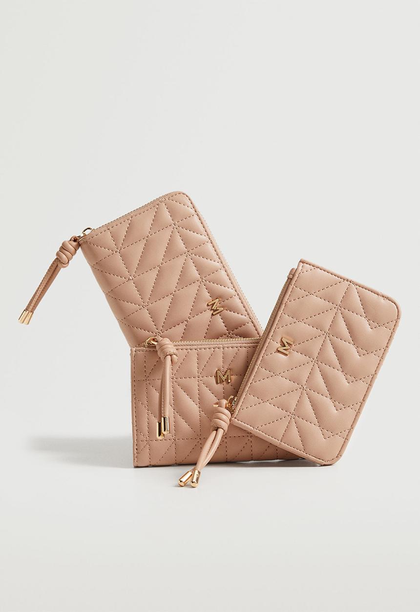 MANGO - Padded logo wallet - pink