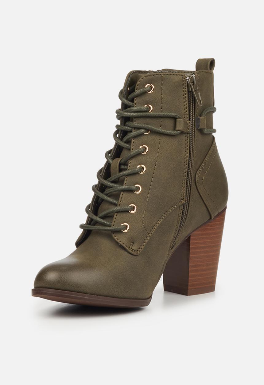 Miss Black - Ahlam2 lace-up ankle boot - olive