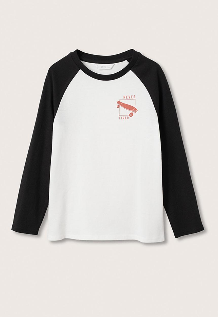 MANGO - T-shirt noise - white & black