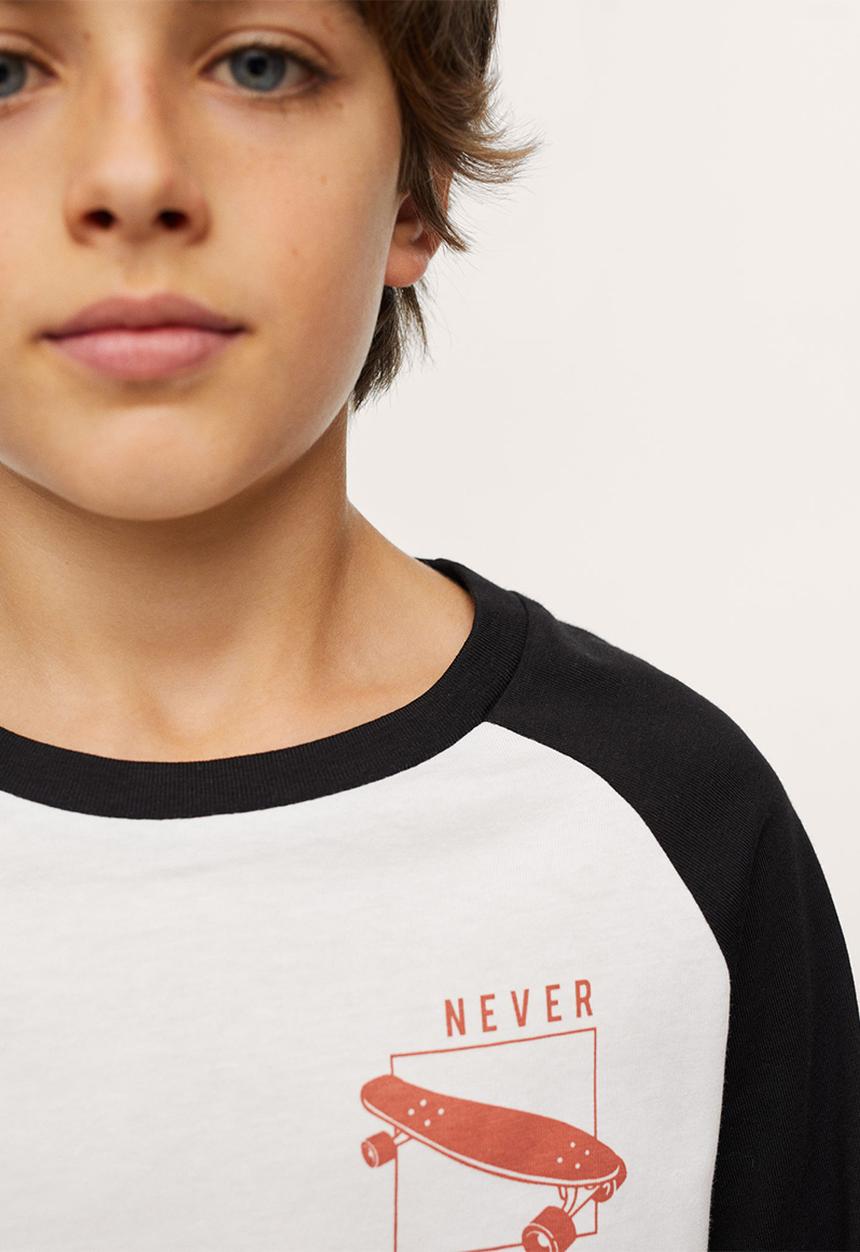 MANGO - T-shirt noise - white & black
