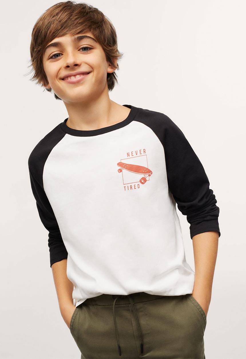 MANGO - T-shirt noise - white & black