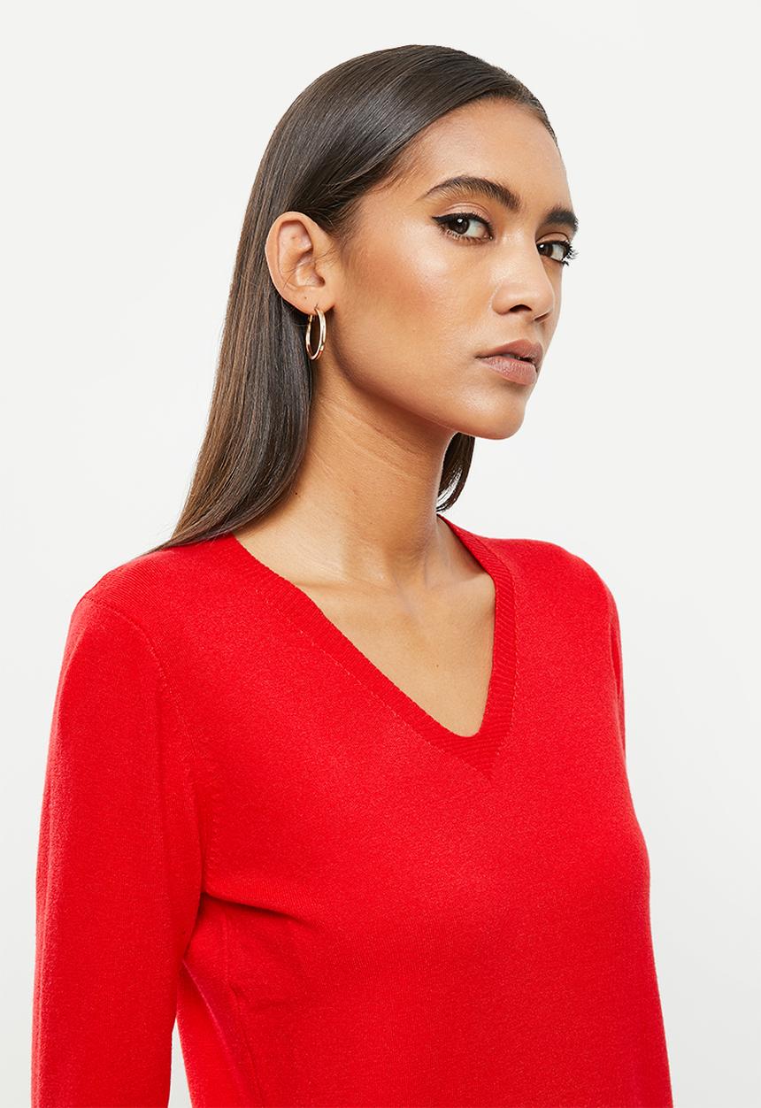 dailyfriday - V-neck sweater - red