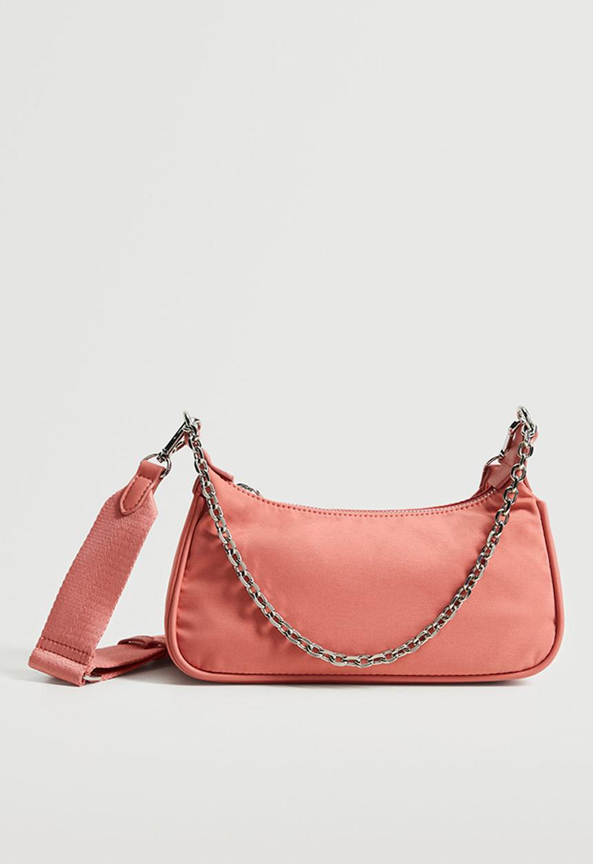 MANGO - Multi-position baguette bag - pale pink