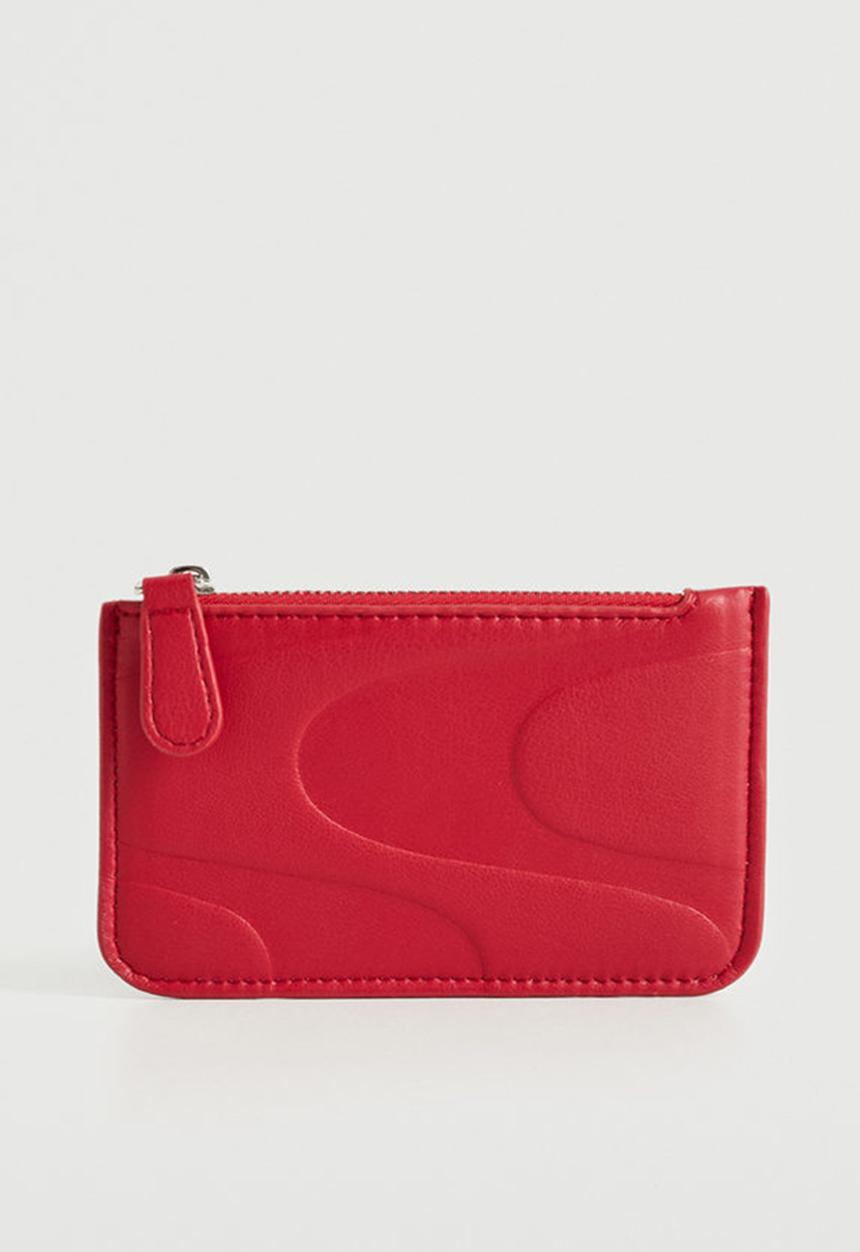 MANGO - Embossed zipper wallet - red