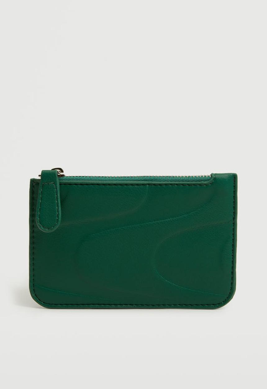 MANGO - Embossed zipper wallet - green