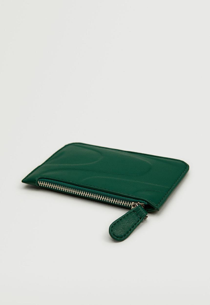 MANGO - Embossed zipper wallet - green