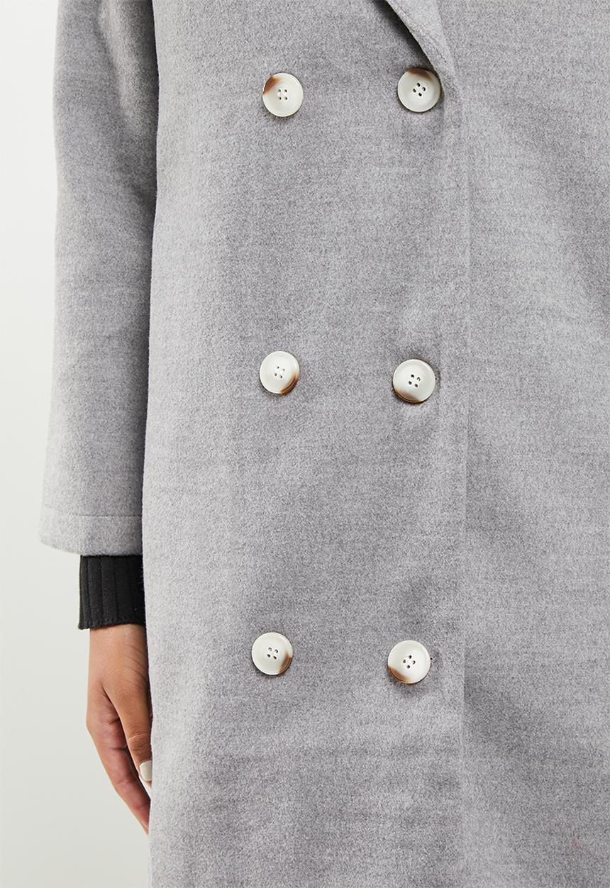 dailyfriday - Double breasted coat - grey melange