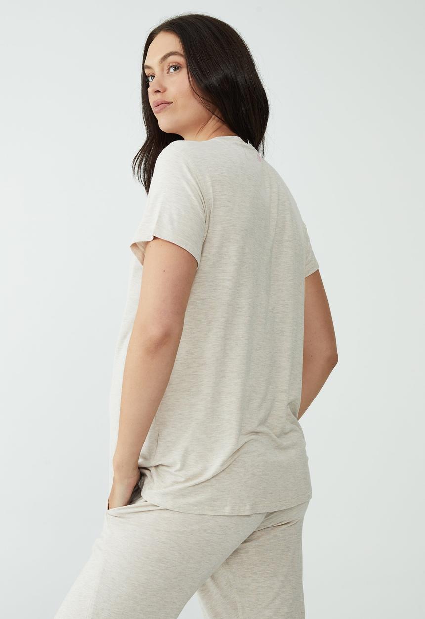 Cotton On - Sleep recovery maternity T-shirt - french oak marle